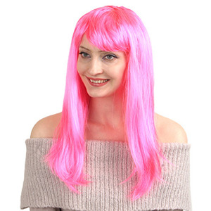긴생머리가발(핑크)